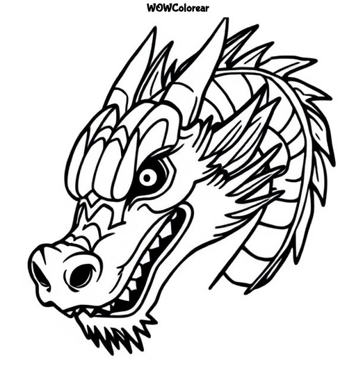 dibujos para colorear cabeza de dragón